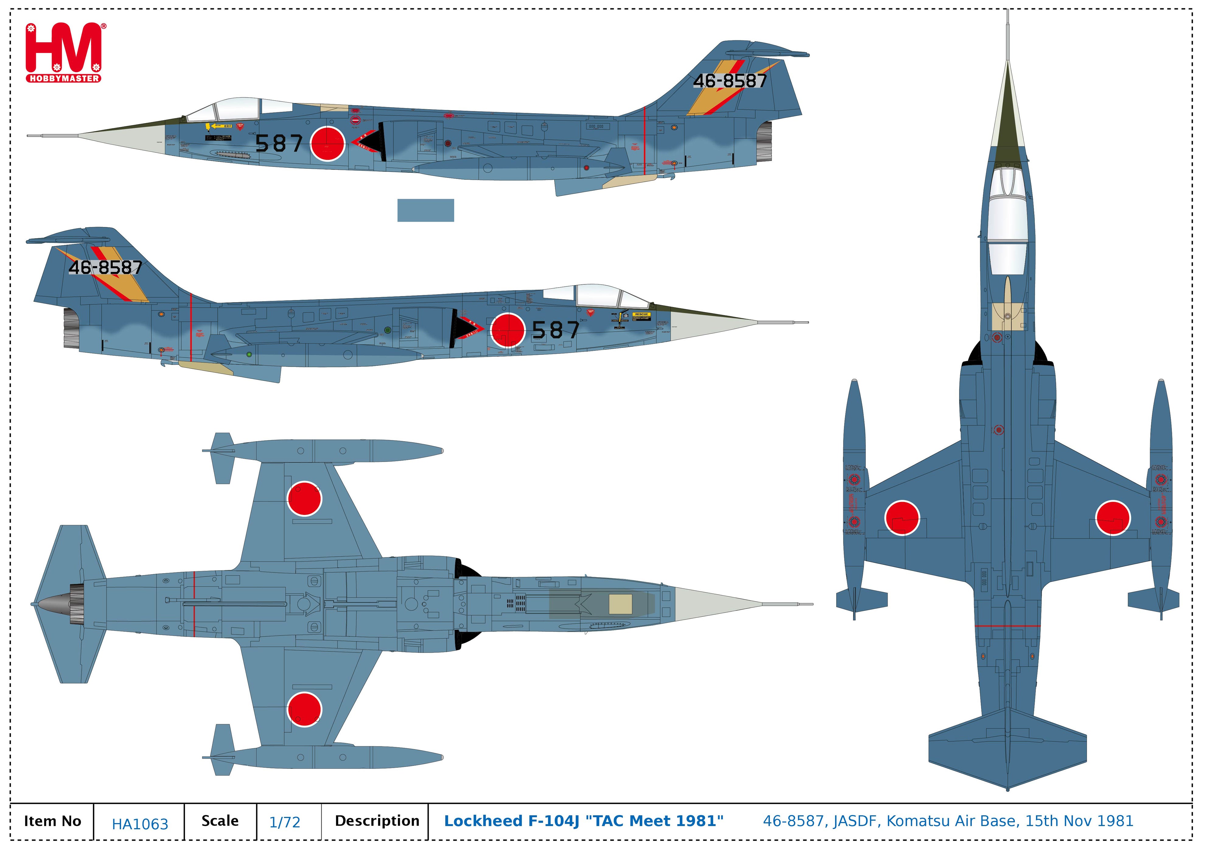 Hobby Master F-104J TAC Meet 1981 Markings Illustration