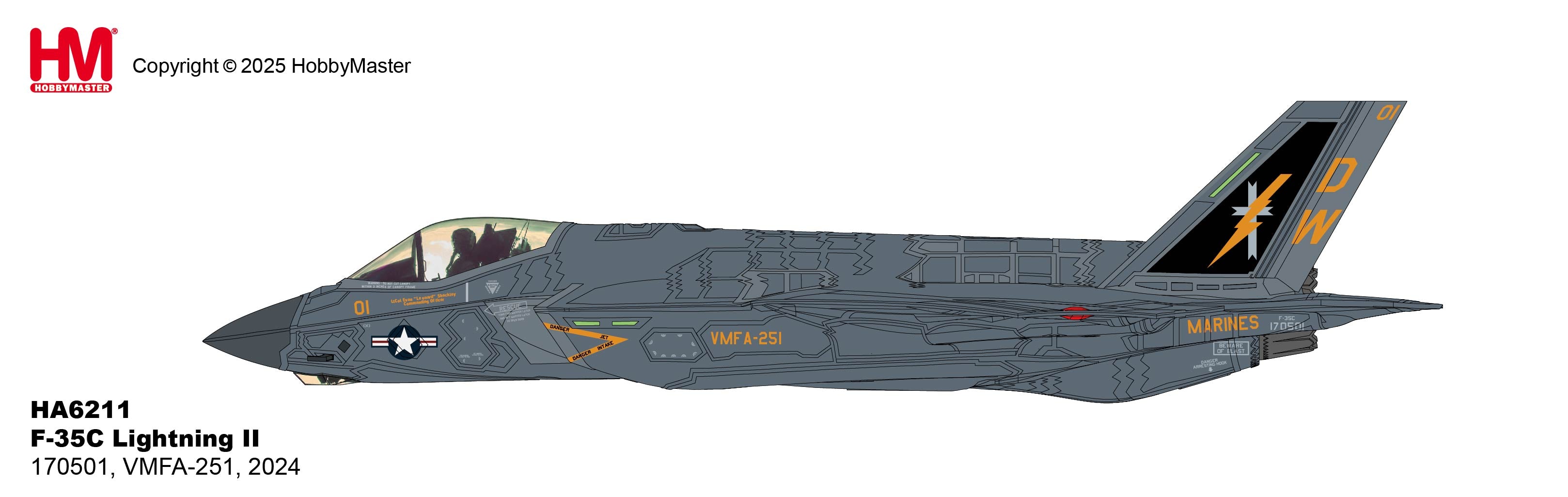 Hobby Master F-35C Lightning II VMFA-251 Illustration