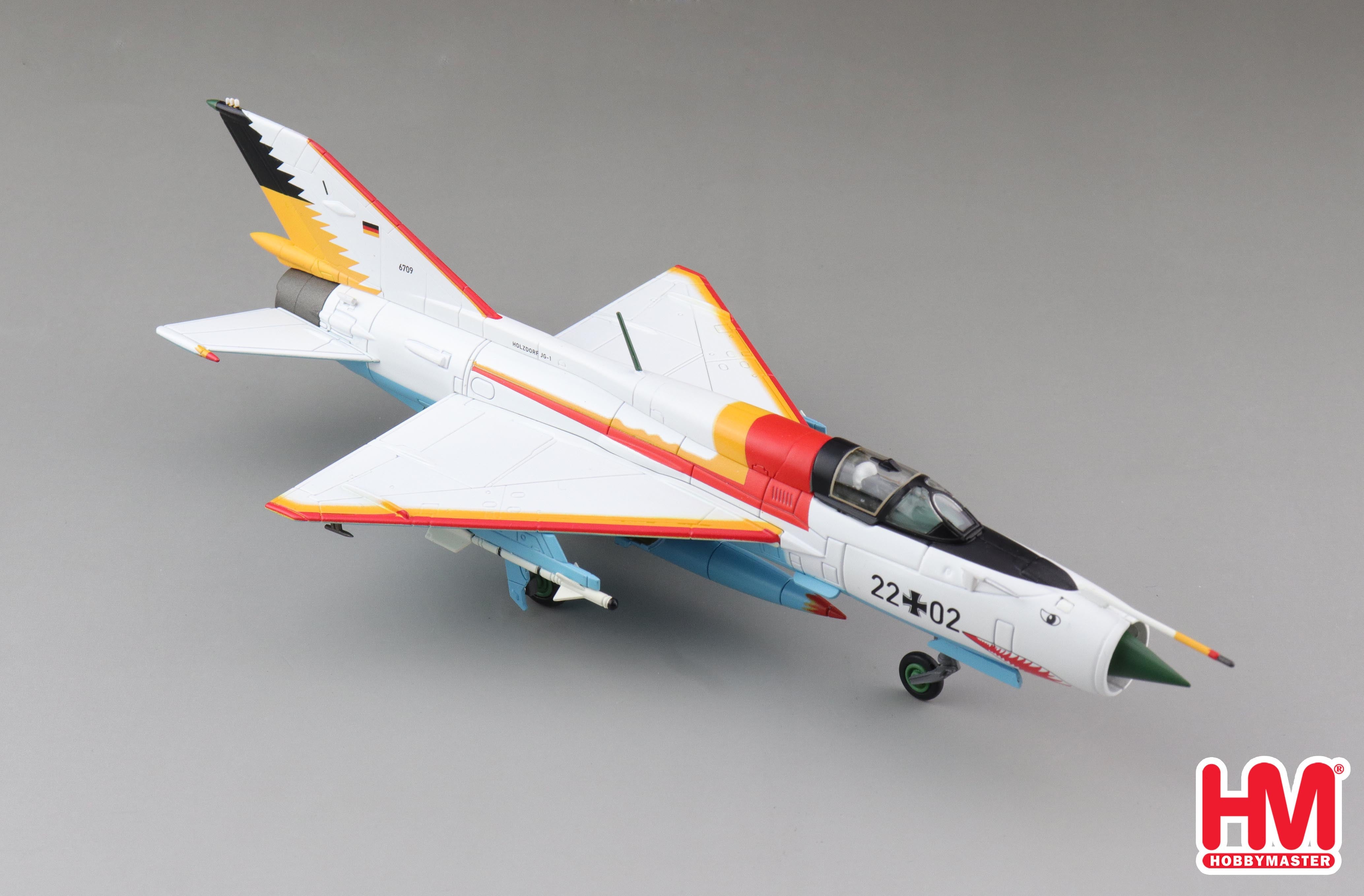 Right Front View Hobby Master MiG-21SPS White Shark 1:72 Scale Diecast Model