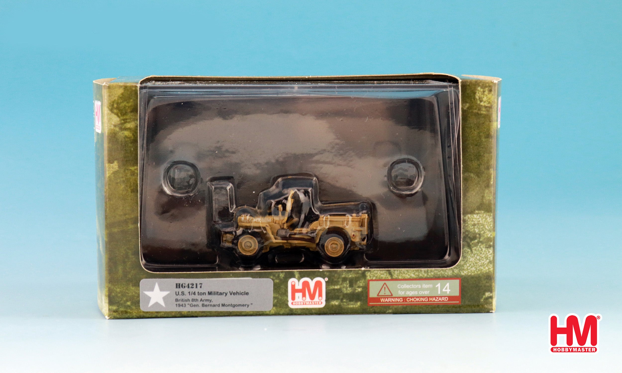 Hobby Master 1/4 Ton Jeep British 8th Army 1943 1:72 Scale Diecast Model Packaging