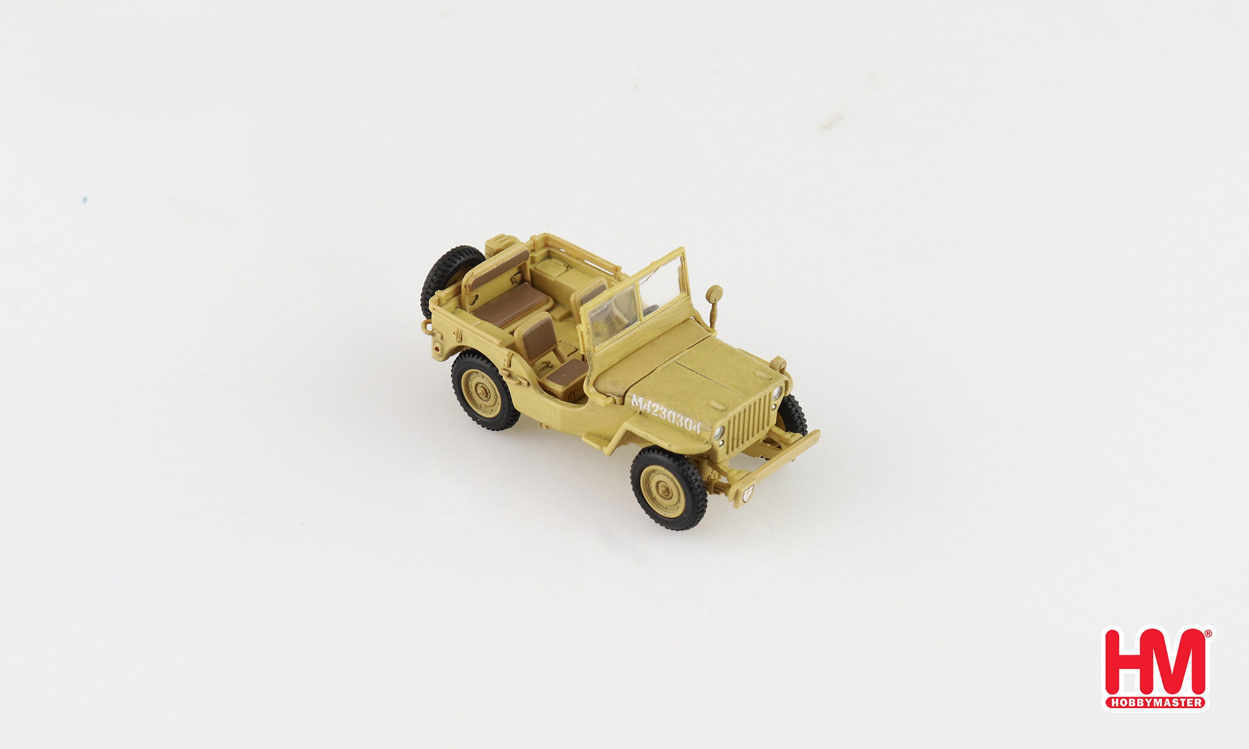 Right Front View Hobby Master 1/4 Ton Jeep 1:72 Scale Military Vehicle