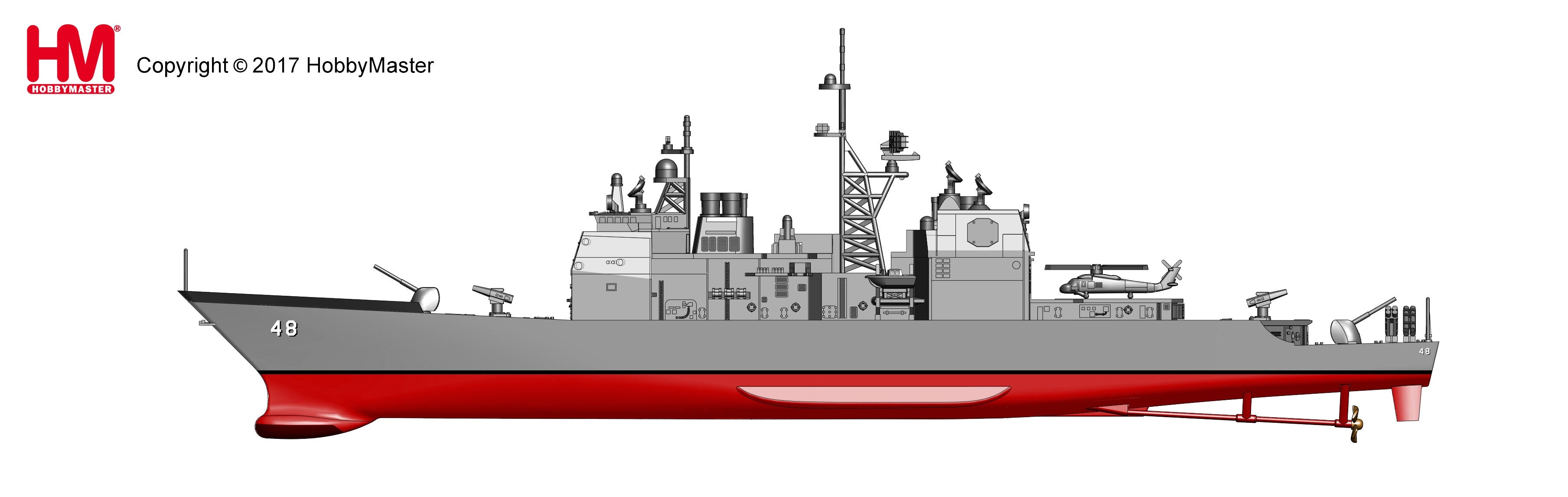  Hobby Master USS Yorktown CG-48 Diecast Warship Illustration