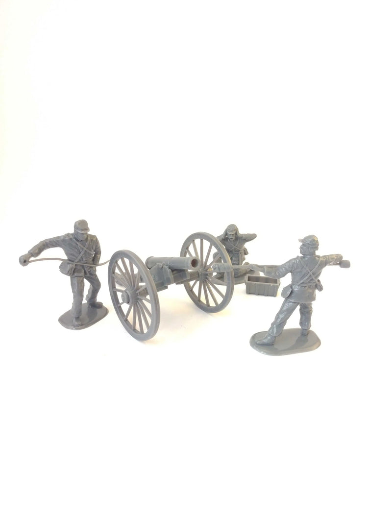 American Civil War Confederate 10 lb. Cannon Set, 1/72 Scale Plastic Figures