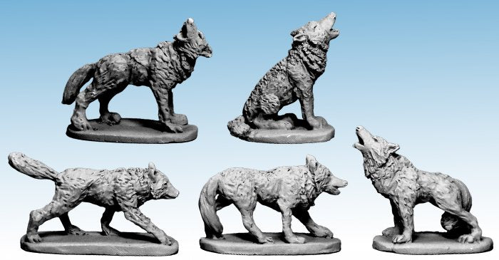 Frostgrave Wolves, 28 mm Scale Model Metal Figure