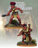 Frostgrave Ghost Archipelago Tribal Pearl Driver & Guide, 28 mm Scale Model Metal Figures