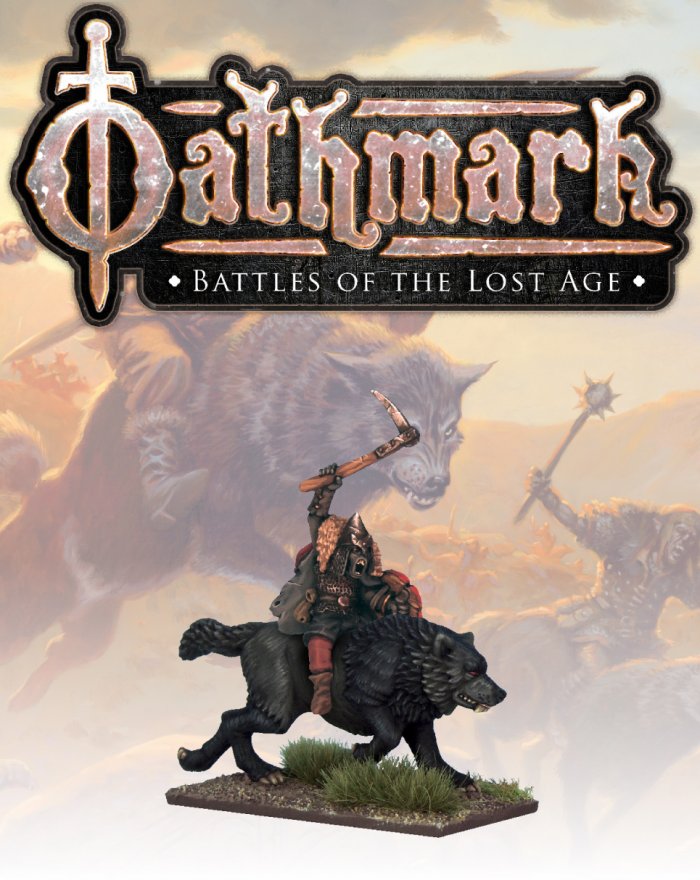 Oathmark Goblin Wolf Rider Champion 3, 28 mm Scale Metal Figures