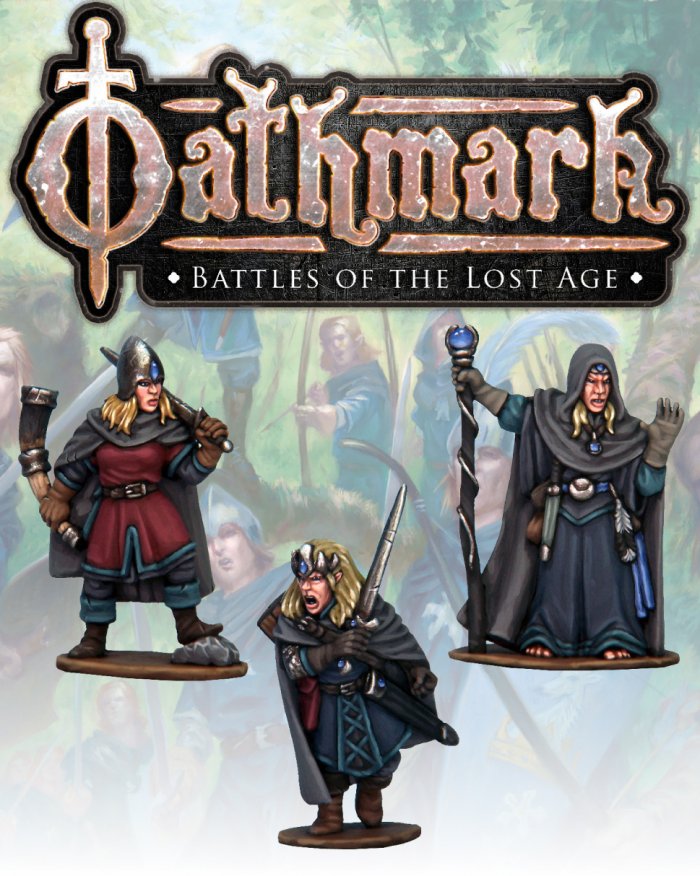 Oathmark Elf King, Wizard & Musician II, 28 mm Scale Metal Figures