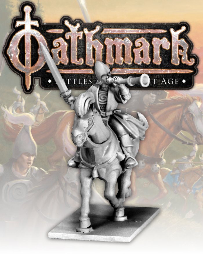 Oathmark Elf Mounted Musician 28 mm Scale Metal Figure