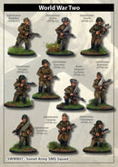 Second World War Soviet Army SMG Squad, 28 mm Scale Model Metallic Figures