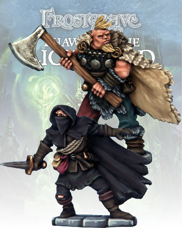 Frostgrave Cultist Thief & Barbarian, 28 mm Scale Model Metal Figures