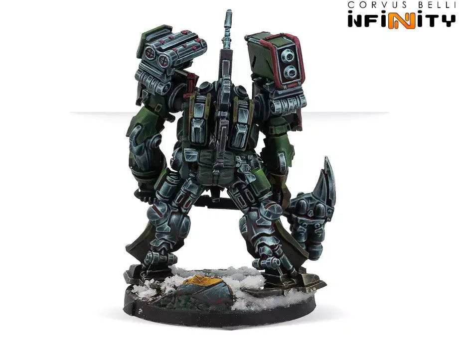 Corvus Belli Infinity Ariadna Ratnik AP Spitfire in-game action pose rear view