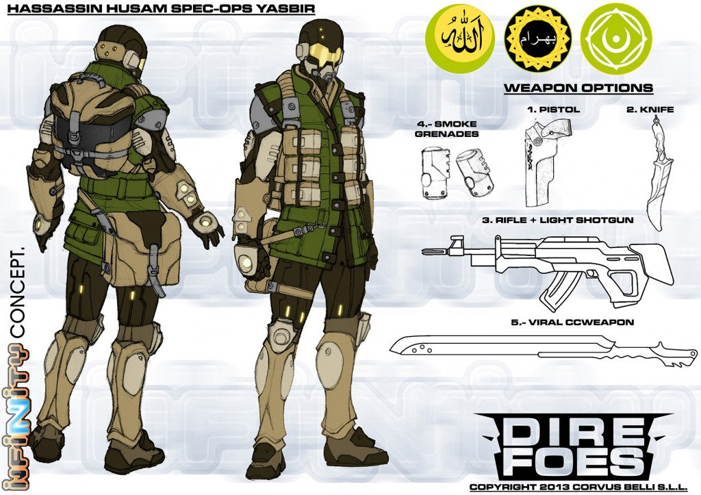 Corvus Belli Infinity Haqqislam Hassassin Yasbir Concept