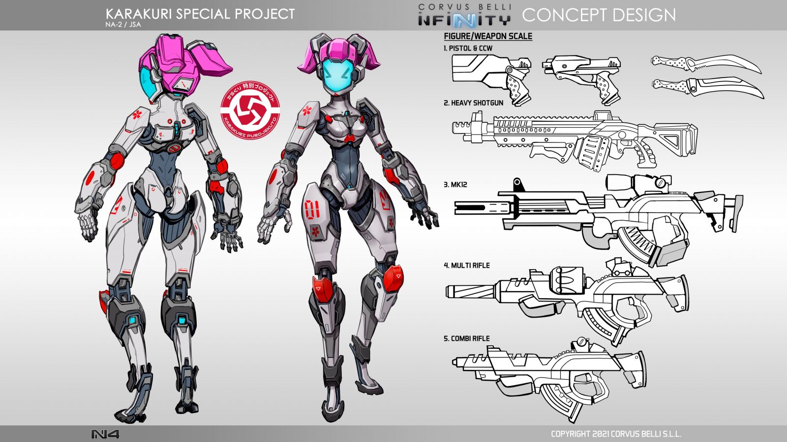 Infinity NA2-JSA Karakuri Special Project Miniature Game Figure conecpet Design
