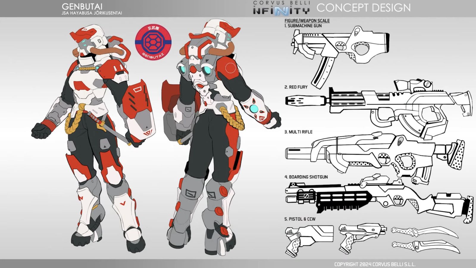 Corvus Belli Infinity JSA Genbutai concept design