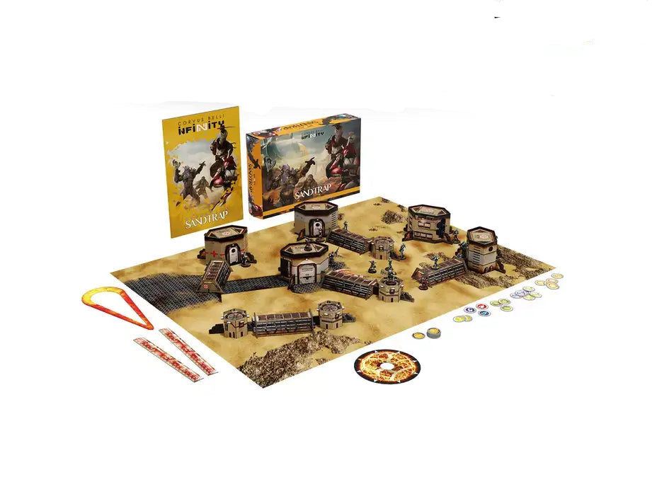 Corvus Belli Infinity Operation: Sandtrap box contents and miniatures