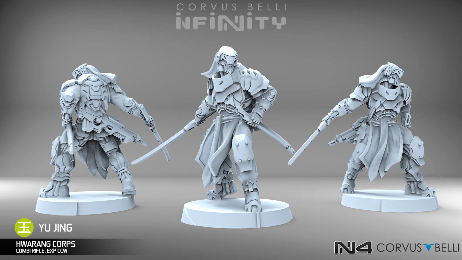 Corvus Belli Infinity Yu Jing Hwarang Reinforcement Combi Rifle Rendering