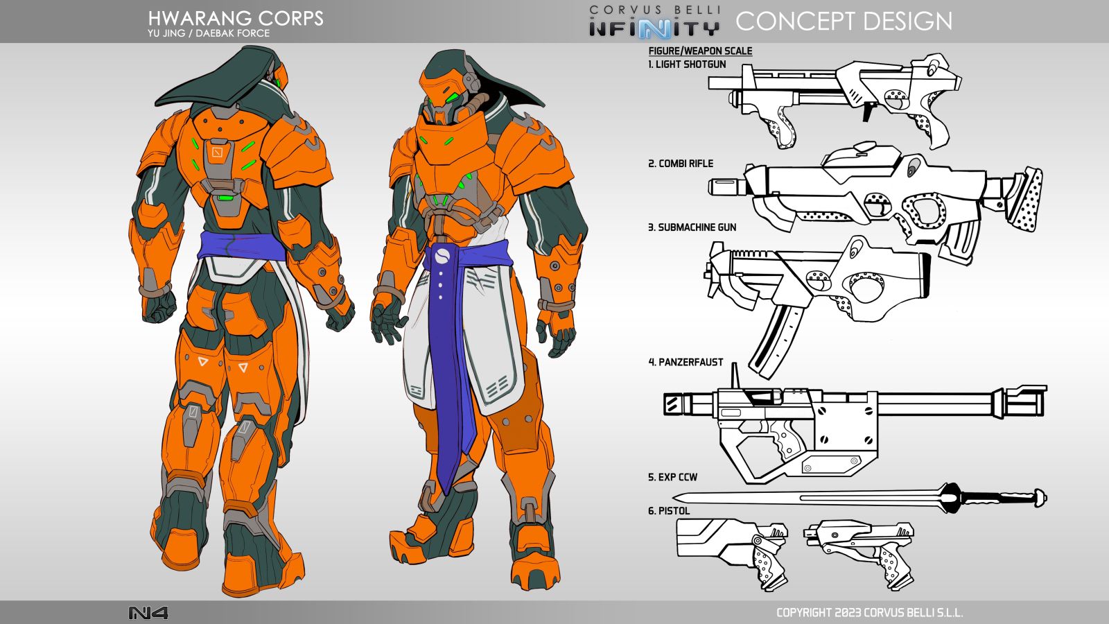 Corvus Belli Infinity Yu Jing Hwarang Reinforcement Concept Design
