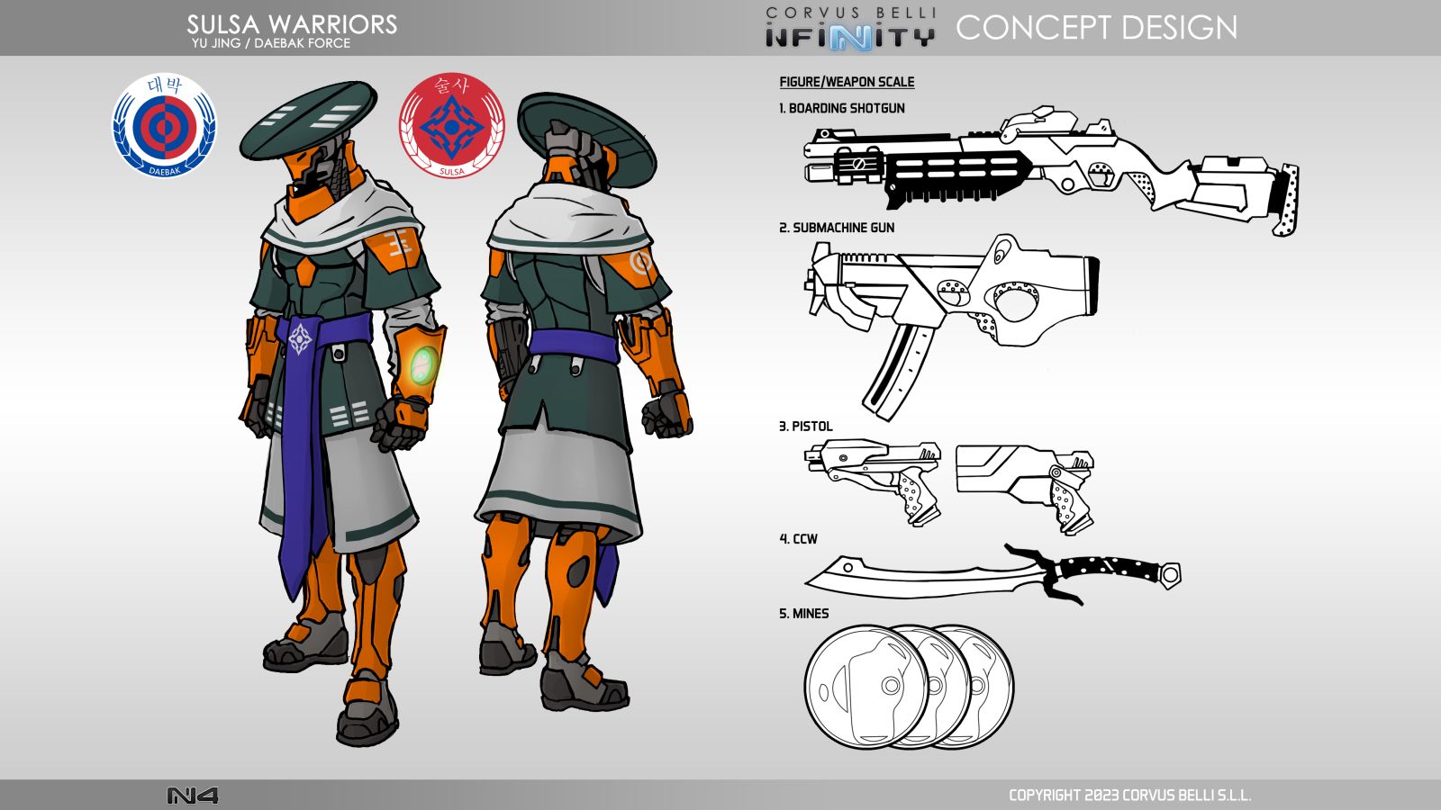 Corvus Belli Infinity Yu Jing Sulsa Warrior Hacker Conecept Design