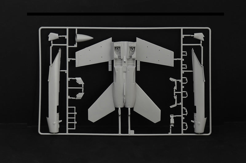 Bottom fuselage plastic sprue for the 1/48 scale Italeri F/A-18F model jet.