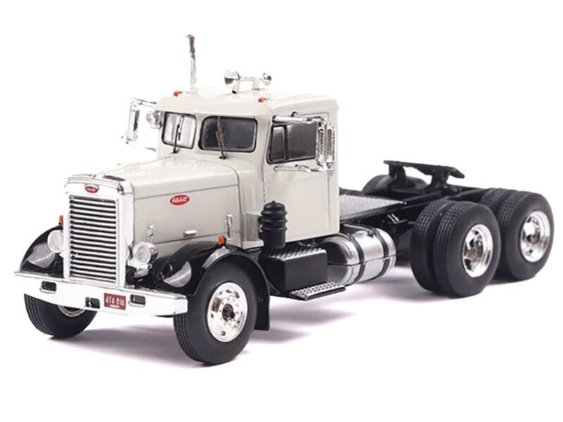  IXO Models 1955 Peterbilt 281 - White w/ Black Fenders 1/64 Scale Diecast Model