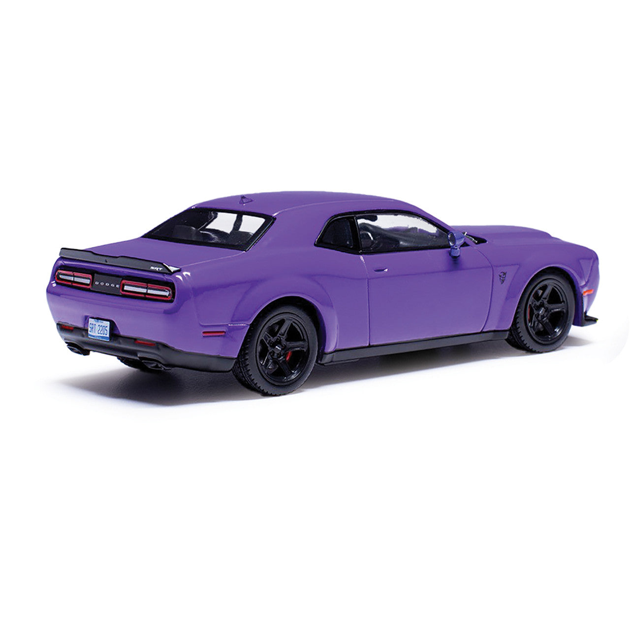 IXO Models 2018 Dodge Challenger SRT Demon - Plum Crazy 1/43 Scale Diecast Model right Rear View