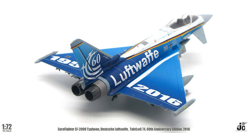 Eurofighter EF2000 Typhoon Luftwaffe TaktLwG 74 60th Anniversary 2016, 1:72 Scale Diecast Model Right Front View
