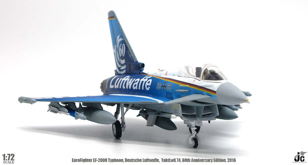 Eurofighter EF2000 Typhoon Luftwaffe TaktLwG 74 60th Anniversary 2016, 1:72 Scale Diecast Model Right Front View