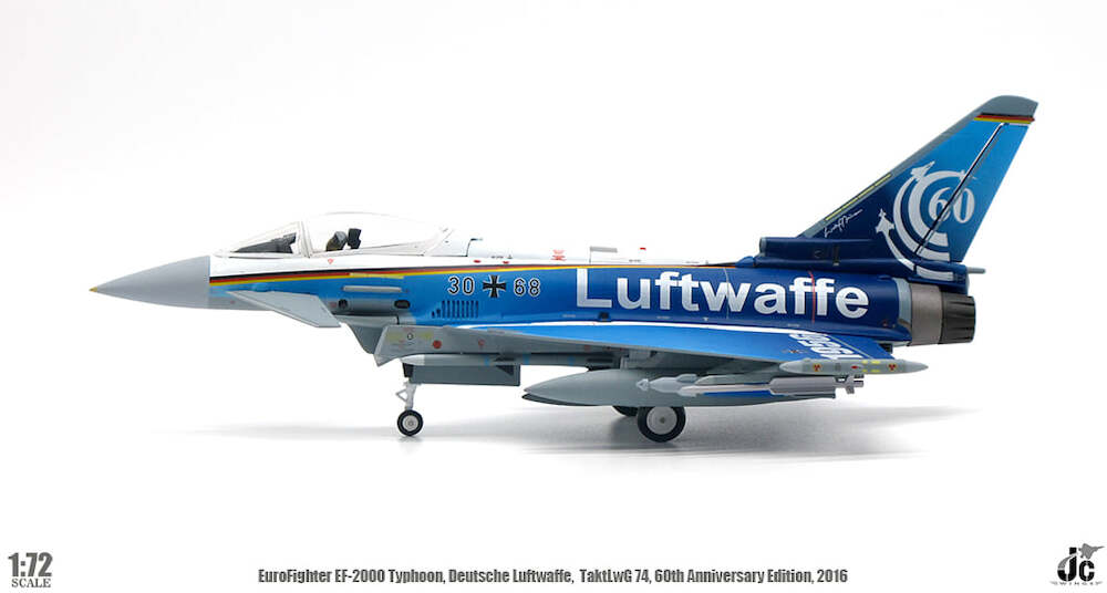 Eurofighter EF2000 Typhoon Luftwaffe TaktLwG 74 60th Anniversary 2016, 1:72 Scale Diecast Model Left Side View