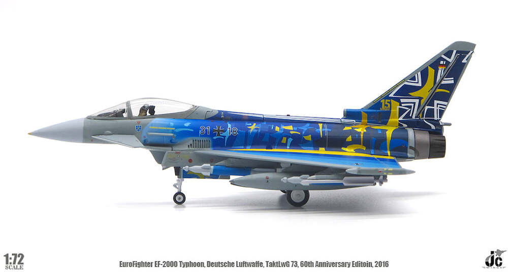 Eurofighter EF2000 Typhoon Luftwaffe TaktLwG 73 “Steinhoff” 60th Anniversary 2019, 1:72 Scale Diecast Model Left Side View