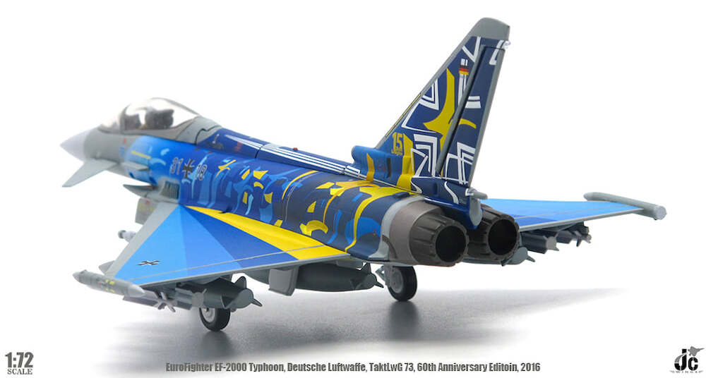 Eurofighter EF2000 Typhoon Luftwaffe TaktLwG 73 “Steinhoff” 60th Anniversary 2019, 1:72 Scale Diecast Model Left Rear View