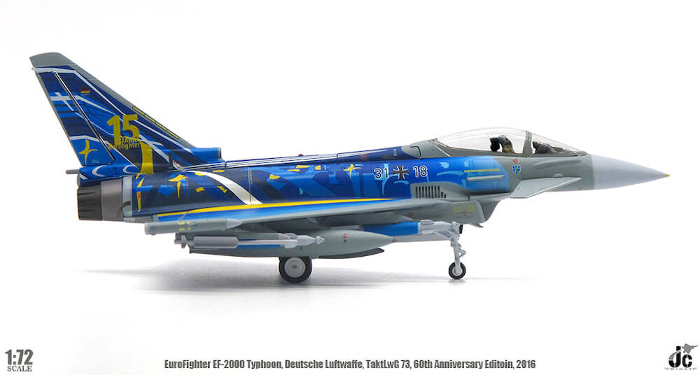 Eurofighter EF2000 Typhoon Luftwaffe TaktLwG 73 “Steinhoff” 60th Anniversary 2019, 1:72 Scale Diecast Model Right Side View