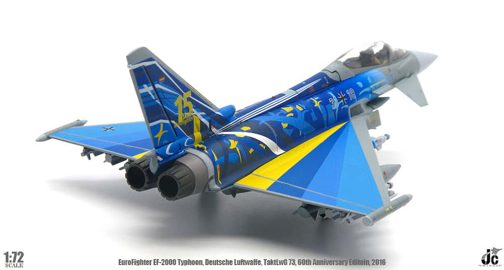 Eurofighter EF2000 Typhoon Luftwaffe TaktLwG 73 “Steinhoff” 60th Anniversary 2019, 1:72 Scale Diecast Model Right Rear View