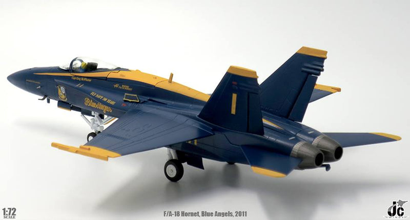 Boeing F/A-18 Hornet, Blue Angels No. 1, 2011, 1:72 Scale Diecast Model Left Rear View