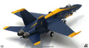Boeing F/A-18 Hornet, Blue Angels No. 1, 2011, 1:72 Scale Diecast Model Right Rear View