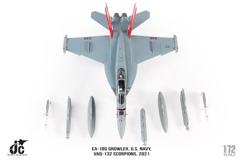 Boeing EA-18G Growler VAQ-132 “Scorpions” 2021, 1:72 Scale Diecast Model Weapons