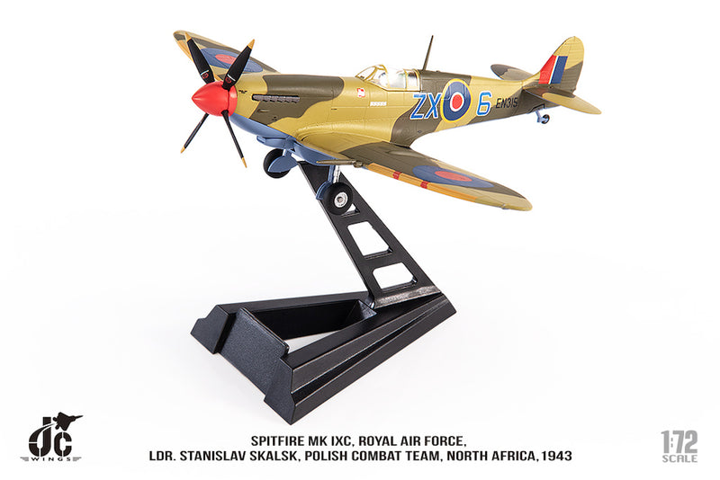 Supermarine Spitfire Mk IXc Royal Air Force Polish Combat Team North Africa 1943, 1:72 Scale Diecast Model On Stand