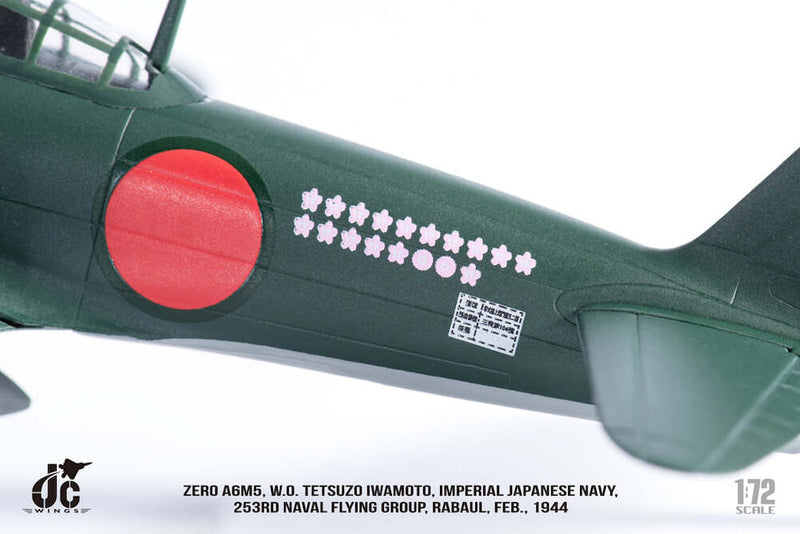 Mitsubishi A6M5 Zero Imperial Japanese Navy, 253rd Naval Flying Group, 1944 1:72 Scale Diecast Model Fuselage Close Up 