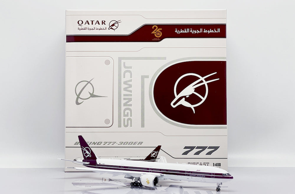 Boeing 777-300ER Qatar Airways “Retro Livery” (A7-BAC) Flaps Down, 1:400 Scale Diecast Model