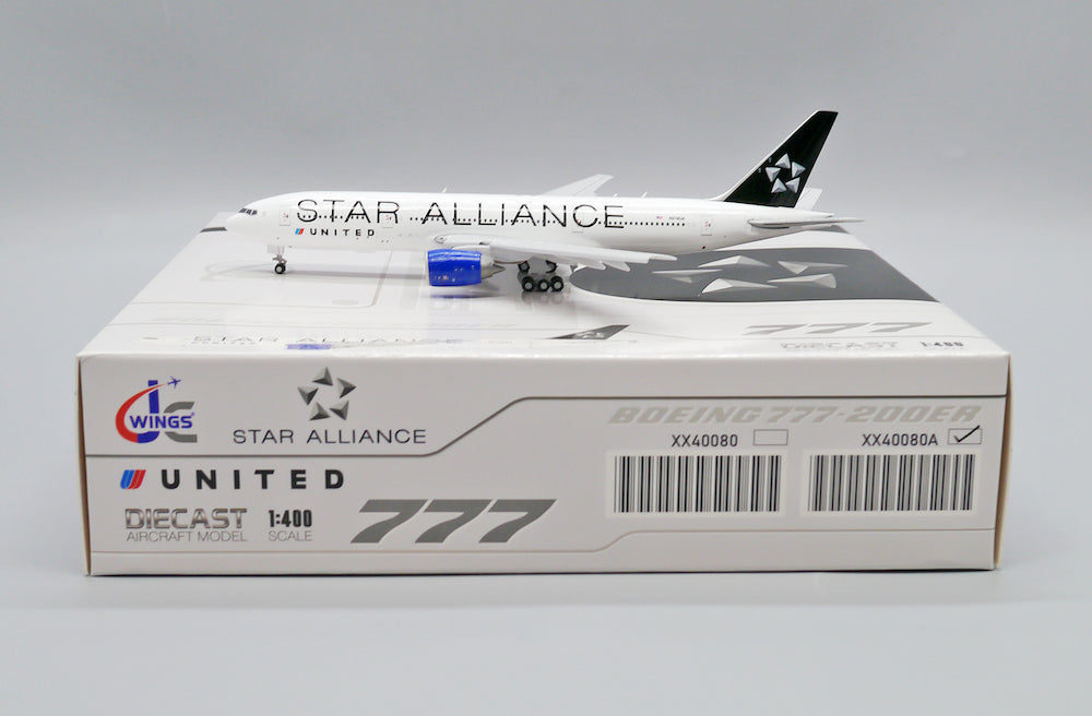 Boeing 777-200ER United Airlines “Star Alliance Livery” (N218UA) 1:400 Scale Diecast Model Packaging