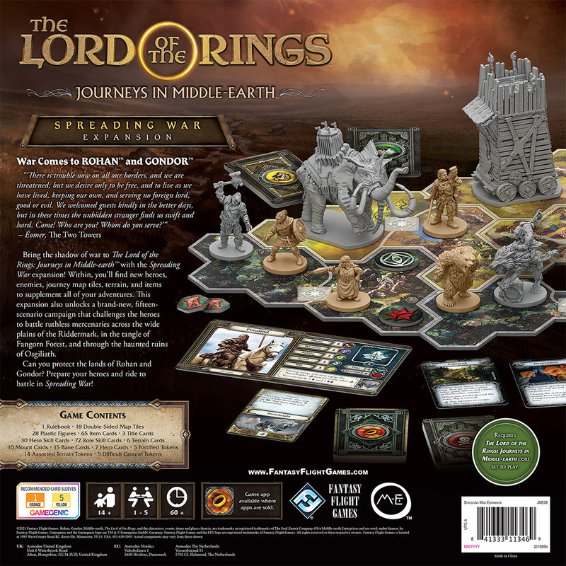 The Lord of the Rings Journeys in Middle-Earth: Spreading War Back of Box
