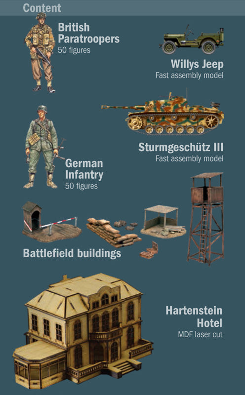 Hartenstein Hotel Operation Market Garden 1944 WWII 1/72 Scale Battle Set Contents