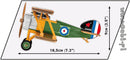 Sopwith F.1 Camel, 176 Piece 1:32 Scale Block Kit Side View Dimensions