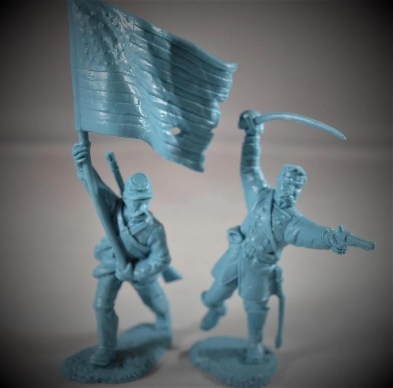 American Civil War Union Soldiers 1/32 (54 mm) Scale Plastic Figures Close Up