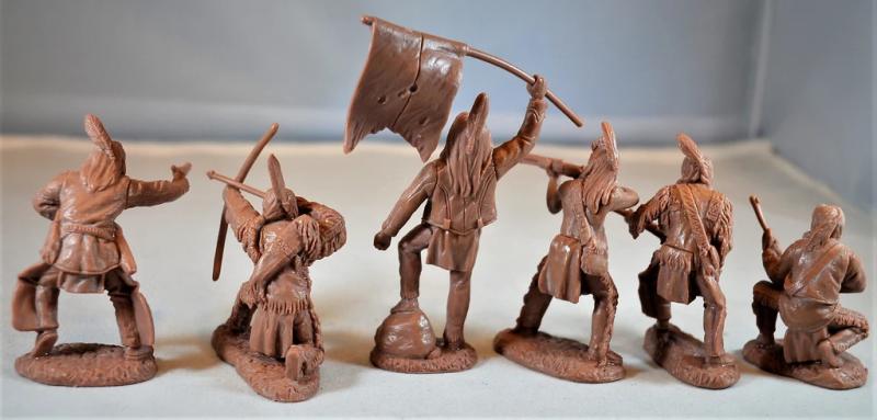 Plains Indian Warriors, 1/32 (54 mm) Scale Plastic Figures 6 Poses Back View