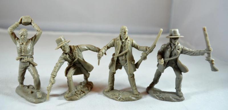 The Alamo Hand to Hand Combat, 1/32 (54 mm) Scale Plastic Figures Texan Poses