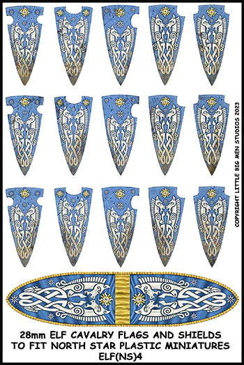 Little Big Men Studios Oathmark Elf Cavalry shield transfers for North Star Figures plastic Elves