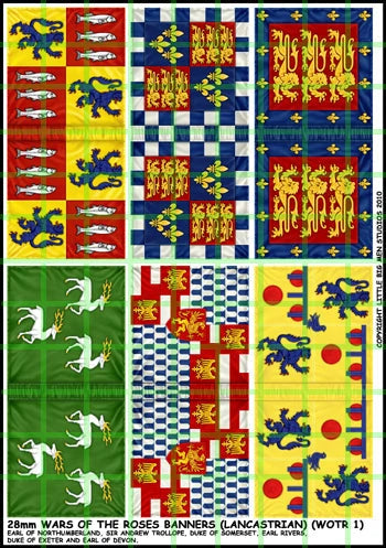 Little Big Men Studios Wars of the Roses Lancastrian Banners – 28mm Scale
