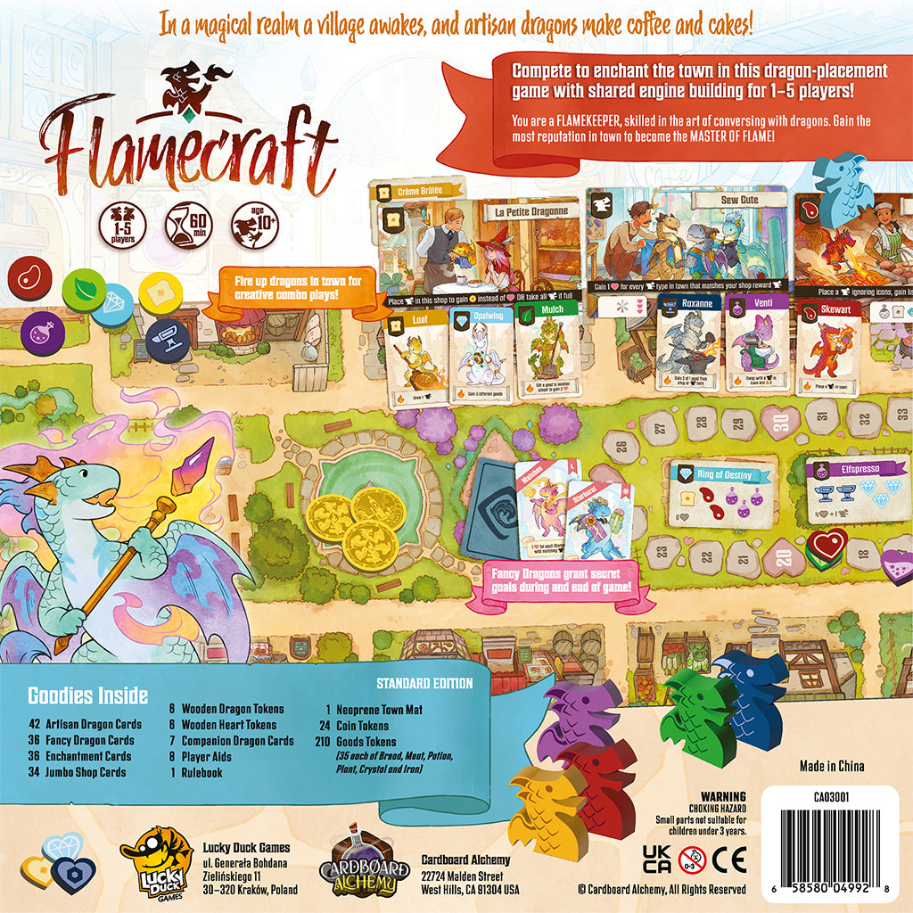 Flamecraft The Board Game Back of Box