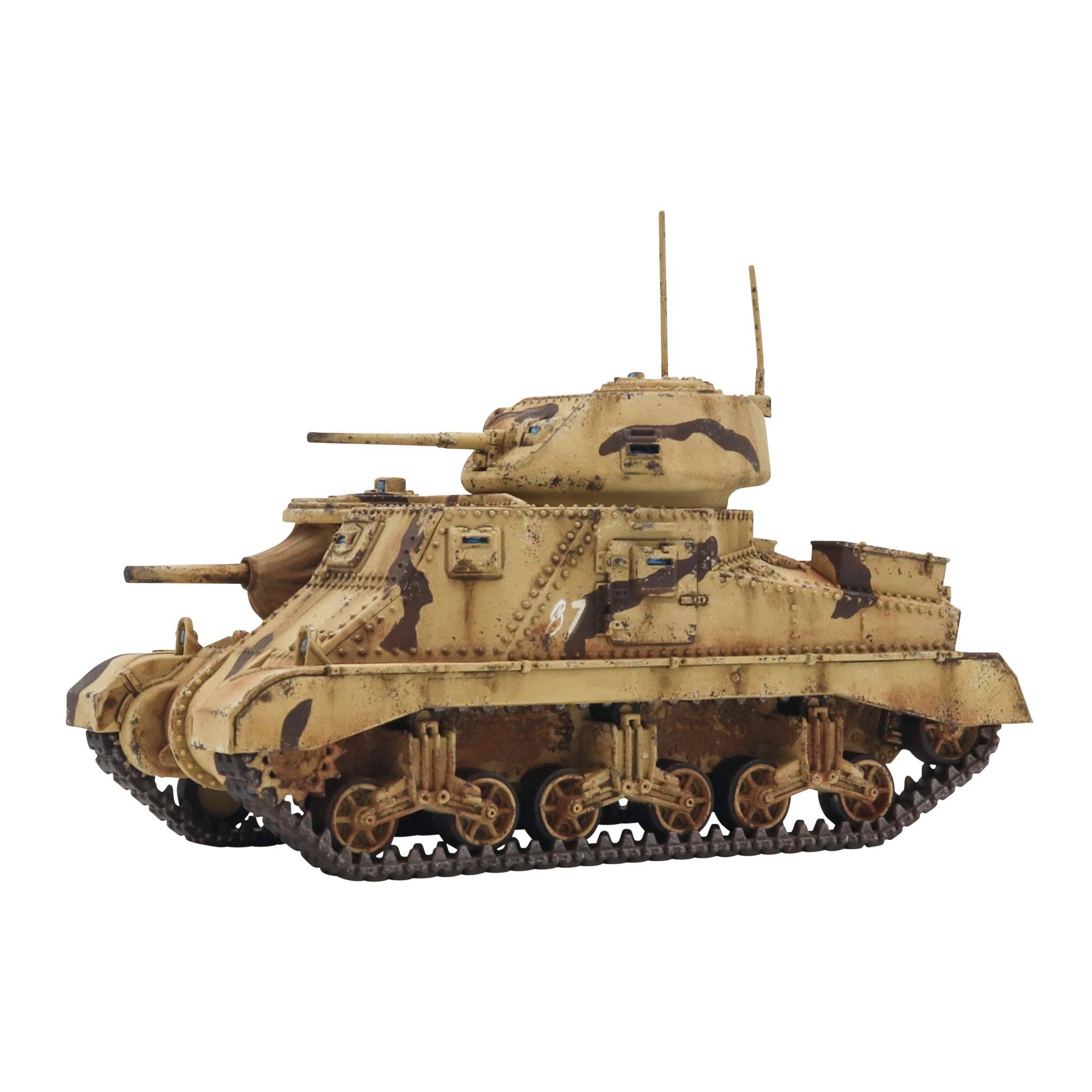 Warlord Games Bolt Action Painted M3 Grant Medium Tank Side Profile Desert Scheme