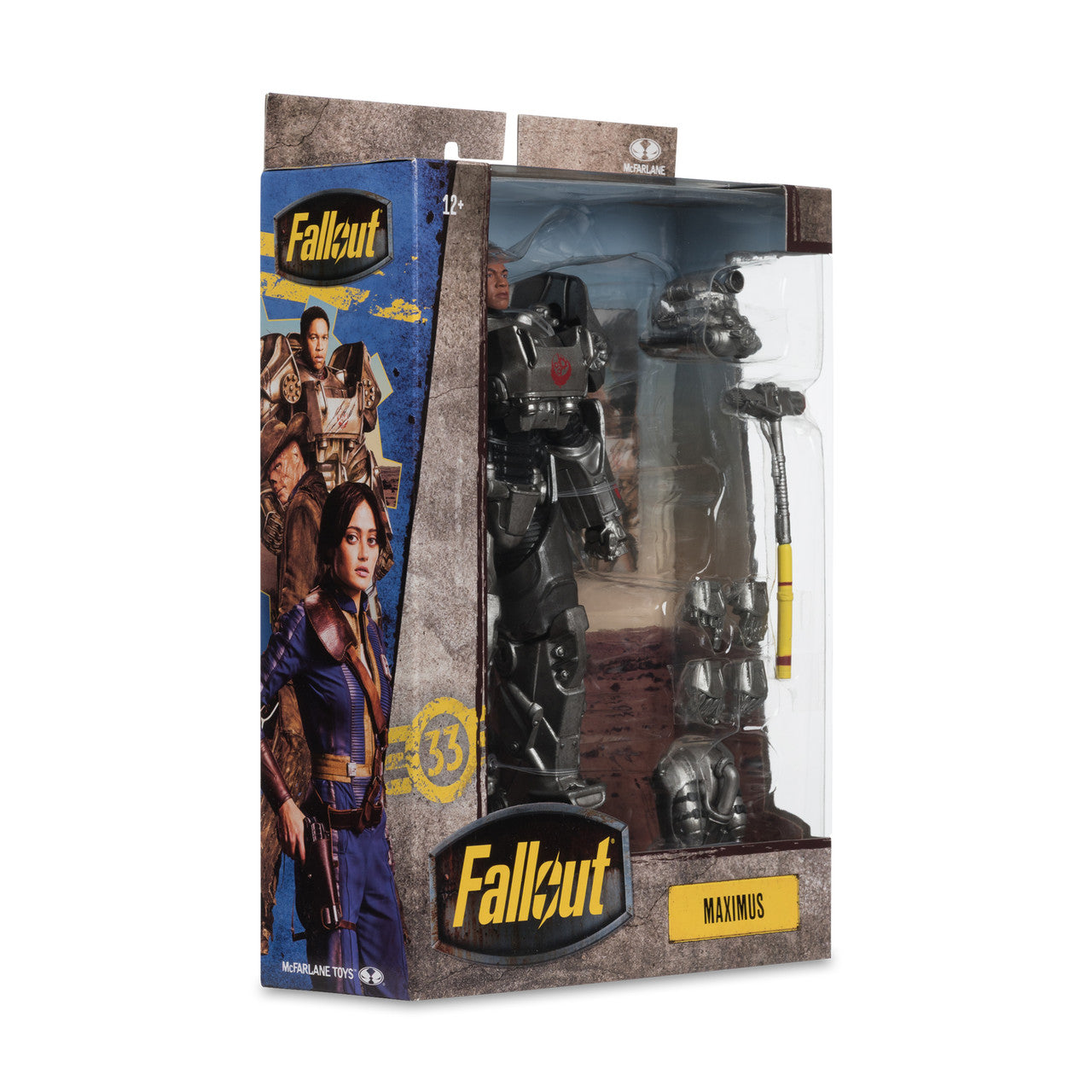 McFarlane Fallout Maximus deluxe window box packaging Angled View